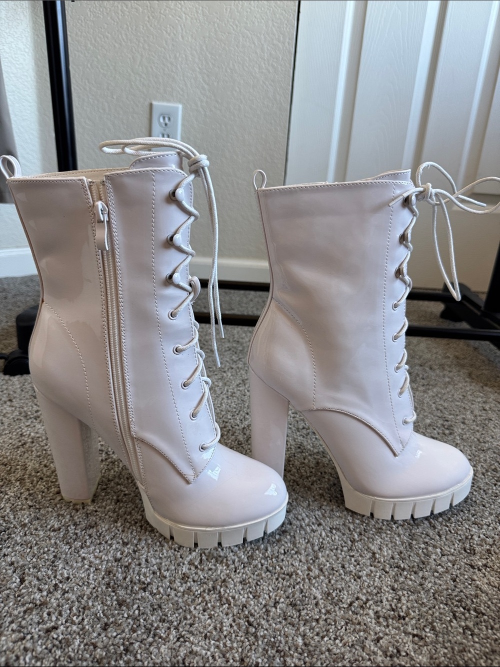 NWOT Lace-Up Platform Boots